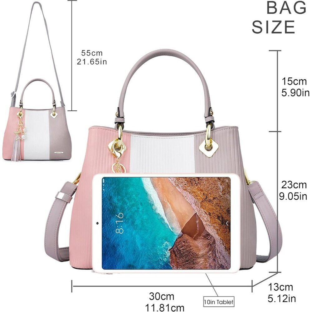Chic PU Leather Handbag for Women - 8 Pockets, Adjustable Strap, Gift-Ready - Picture 7 of 8